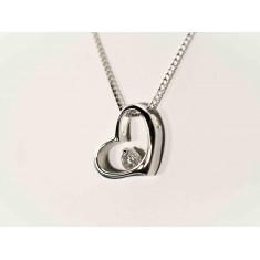 Diamond Accent Floating Heart in Sterling Silver
